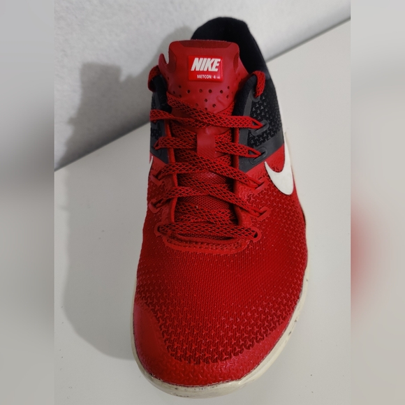 NIKE METCON 4 SIZE 6.5 EUR 39 (AH7453 600) BLACK/ UNIVERSITY RED/ WHITE - Picture 2 of 7